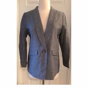 J.CREW PETITE UNSTRUCTURED BLAZER IN COTTON-LINEN